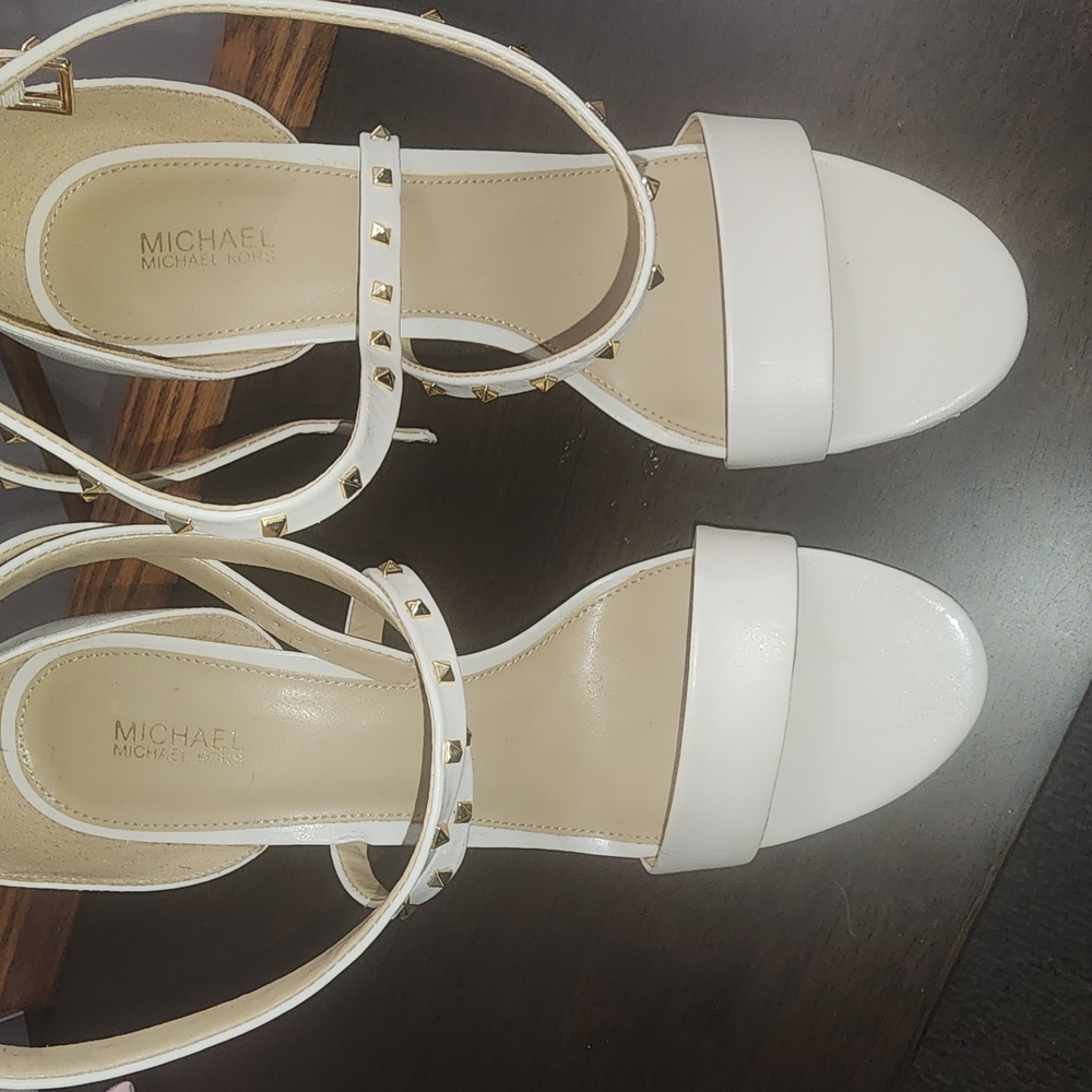 Michael Kors White Studded Sandals